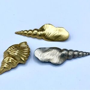 Seashells pin brooch silver or gold handmade sea lovers gift beach inspired pin